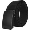 Awlyfm Cintura da uomo in tessuto elastico, 120-180 cm, colore nero, Nero , 48-51W