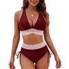 bergxperten vessa italia costume da bagno donna, bikini push up vita media nero | spalline regolabili, tessuto elasticizzato, completamente foderato, scollo a V, adatto da S a 3XL, spiaggia e piscina