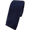 TigerTie qualità maglia cravatta - marino blu scuro monocromatico Uni