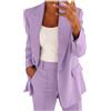 Generico Tailleur Donna da Cerimonia Taglie Forti Elegante Tailleur Pantalone da Donna Leggeri e Lavoro Suit con Risvolto Giacche da Abito Blazer Eleganti con Completo Pantalone/Gonna