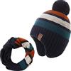 AHAHA Cappello Bambino Invernale con Pompon Berretti Bambini Morbido e Caldo Berrette Bambino