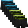Fullluwaa Boxer Uomo Cotone, Pacco 8, Aderenti Confortevoli Elasticizzati | Mutande Uomo Cotone, Morbidi e Confortevoli, Traspiranti Antisudore, Fascia Elastica, Senza Etichette