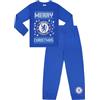 Chelsea Set di pigiami natalizi abbinati per la famiglia Chelsea Football Club, lunghi, per uomini, donne, ragazzi e ragazze, Blu, 11-12 Years