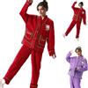 Cexiakong Tuta da donna natalizia, pigiama invernale, soffice, da jogging, in pile ispessito, imbottita, per il tempo libero, in flanella, soffice, 2 pezzi, biancheria da notte, A1 rosso., XL