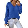 Generisch Maglione da donna con scollo a V, oversize, maglione da donna a maglia grossa, con motivo a treccia, a maniche lunghe, leggero, per l'autunno, casual, elegante