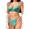 Awake Lingerie Becca Elegante Reggiseno in Raso e Pizzo String Mutandine, Romantica Completo Intimo da Sposa Set, Biancheria Intima Donna (Rainforest, M)