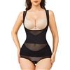 KUMAYES Body Contenitivo Modellante Donna Shapewear Intimo Snellente Shaper Pancia Piatta Dimagrante Invisibile Guaina Contenitiva Shaping Bustier Sheer Mesh Fajas (Nero, 3XL)