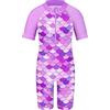 HUAANIUE Costumi da Bagno Ragazze Breve 3-12 Anni Blu Bambini Costumi da Bagno UPF 50+ Estate Nero Costume da Sole Il Surf Ragazze Rosa Abbigliamento Sportivo(14A,B002 PurpleScale