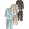 NEXT Ragazzo Confezione da 3 Pigiami Oversize Black/Grey Ribbed Grandad 5 Anni-6 Anni