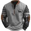 Generic Felpa da uomo con cerniera e stampa mimetica occidentale per appassionati di caccia felpa 1/4 zip up patchwork maglione da uomo a blocchi felpe invernali autunnali