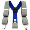 TigerTie - Bretelle unisex a Y con 3 clip molto robuste, a pois, lavorazione di alta qualità, larghezza 35 mm Grigio Royal blu. Taglia unica