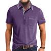 Comilaka Polo Uomo Manica Corta Cuciture a Quadri Polo con Tasca S-4XL | T-Shirt,Estiva,Casual,Maglia,Golf
