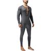 Cexiakong Jumpsuit Body intero da uomo Tutina Body Bodysuit Slim Fit Pigiama Uomo Tinta Unita Biancheria Intima Termica Elasticizzata Pigiama Maniche Lunghe Maglietta Comoda Canottiera con Bottoni