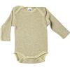 Cosilana, Body Bambino, 45% cotone biologico, 35% lana biologica, 20% seta (0-3 mesi, Verde Screziato)