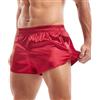 Amy Coulee Boxer da uomo in raso pantaloncini da pigiama setosi biancheria intima per dormire Split Side Sexy boxer slip con elastico in vita, Rosso, L