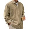 Generic DENGJIAMY Camicie Cargo da Uomo con Bottoni Taglie Forti Camicia Elegante Autunnale Casual con Colletto Semplice a Tinta Unita Maglietta a Maniche Lunghe da Esterno Moda Top Semplici con Tasche, XXL