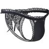 LittleForBig Mutandine con Pinza per Nascondere con Bordo in Pizzo, Punta a Zampa di Cammello, Slip Tanga per Shaper per Crossdresser e Persone Transgender, Nero , 4XL