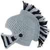 YEKEYI Parrucca Barba Cappello Beanie Divertente Romano Cosplay Cavaliere Casco Maglia Maschera, Grigio No Beard, 58
