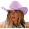 DRESHOW Cappello da Cowgirl Donna Classico con Scintillante Cintura di Strass Cappelli da Cowboy Occidentale