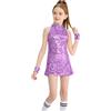 LOLANTA Costume da Ballo con Paillettes per Ragazze - Abbigliamento Hip-Hop per Bambini