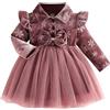 Generic Vestitini per Bambine, a Maniche Lunghe, con Fiocco Natalizio, con Stampe, Vestitini Vestito Adulta