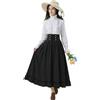 Feynman Abito Medievale Donna con Maniche a Volant - Costume Femminile in Stile Francese (Camicia + Gonna Vintage a Vita Alta) - Set Elegante per Ufficio o Tempo Libero