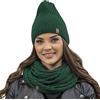 Vivisence Set Invernale da Donna con Cappello E Scaldacollo A Doppio Giro Realizzato in Filato Caldo E Morbido Perfetto per Protezione dal Freddo Stile Elegante E Classico, Verde,Taglia Unica