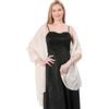 Cckuu Sciarpe da donna in chiffon, eleganti, di grandi dimensioni, leggere, alla moda, scialle, scialle, per primavera e autunno, feste di nozze, Beige, 200*70cm