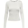 ONLY ONLCHECKIE Life L/S Top Box Jrs, Cloud Dancer/Dettagli: Strass, L