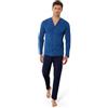 Galeone - Biancheria e Tessuti IIGranchio - Pigiama Uomo Aperto Davanti | Cotone 100% | Lungo - Scollo Serafino - Pigiama Uomo, Completo Notte | Cotone Morbido - Traspirante - Comfort Naturale Quotidiano | OCEANO 3XL