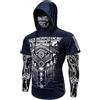 Duohropke Cyberpunk, felpa con cappuccio da uomo, con cappuccio, a maniche lunghe, per sport, slim fit, per Halloween, con teschio, da motociclista, Blu marino, S