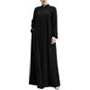 Generico Abaya per le donne - Abito musulmano Abayas sciolto Islamico Dubai Caftano da donna Manica Lunga Girocollo Preghiera Dressse Un Pezzo Collo Alzato Cerniera Allentato Casual #0305Y
