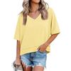 Cicy Bell Oversize Tshirt da donna con scollo a V, a maniche corte, vestibilità larga, basic tè., giallo chiaro, 3XL