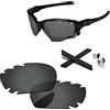 PapaViva Lenti di ricambio e kit di gomma per Oakley Jawbone/Racing Jacket ventilato, Nero grigio, Jawbone Vented