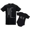 Babloo Idea Regalo Coppia di T-Shirt e Body Papa' Figlio Me And Mini Me Nere Uomo M - Bimbo 9 Mesi