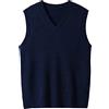 ZHILI FS Maglione Lavorato a Maglia con Scollo a V da Uomo Senza Maniche Pullover Maglieria Gilet Tinta Unita Unita Ampia vestibilità Tutti i Match Maglione Top, Blu Scuro, 4XL