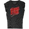 3stylercollection T-Shirt Donna Nera Rebel Rebel Fulmine Thunder David Duca Bianco - Music Shirt