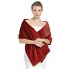 BEAUTELICATE Scialle Stola Pelliccia Sintetica Donna Bolero Coprispalle Pelliccia Elegante Sposa per Matrimonio Invernale Cerimonia Damigella (Borgogna, Taglia Unica)