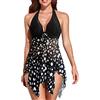 CIZEUR Donna Costume da Bagno Tankini Push up 2 Pezzi Stampa Floreale con Slip a Vita Alta Beachwear