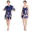RTHLEQIEE Camicie da Notte Donna Pigiama Vestaglia Pigiami Due Pezzi V Elegante Vestaglia Corta in Raso +Camicia da Notte per Matrimonio Sposa Damigelle d'Onore (Color : Blue, Size : M)