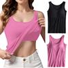 Jamron Donna 2 Pezzi Basic Canottiera con Reggiseno Imbottito Incorporato Canottiere Elasticizzate a Spalline Larghe