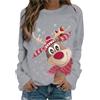 Generico Maglione Natalizio Donna Maglioni Natalizi Felpa Maglione Donna Maniche Lunghe con Stampa di Fiocchi di Neve a Collare Rotondo Renna Xmas Camicia Felpe Natale