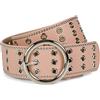 styleBREAKER Cintura donna larga con borchie in similpelle,90cm / Rosé