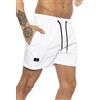 RED BRIDGE Costume da Bagno da Uomo Pantaloncini ad Asciugatura Rapida Bianco XL