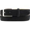 BELTINGER Cintura in pelle scamosciata italiana, larghezza 30 mm, uomo, pelle scamosciata, cintura per abito, cintura per pantaloni, fibbia argento | nero 90cm