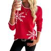 Demegimi Maglione Natalizio Donna Manica Lunga Natale Maglietta Fiocco Neve Alce Maglioni Girocollo Donna Pullover Maglione Festa Natale