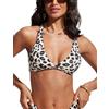 CRZ YOGA da Donna Collo a V Reggiseni Bikini Torsione Frontale Vestito da Bagno Incrociato sul Retro Imbottita Primulin Leopard Print 42