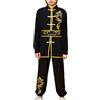 Jhaoyu Bambini Cinese Kung Fu Uniformi Ragazzi Tradizionale Tai Chi Wushu Arti Marziali Abbigliamento Set Sport Abbigliamento Tute, Nero , 146-152