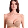 LORMAR Extra Double Reggiseno Fascia Imbottito con Ferretto - Super Push-Up +2 Taglie, Microfibra Lucida Effetto Seta, Spalline Staccabili (Bronzie Skin, 4B)
