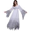 MODSGUE Horror Zombie Costume Halloween Fantasma Donna Cosplay Vampiro Sposa Ghost Comodo Guancia Festival Gotico Tinta Unita Abito Basic Irregolare Bianco
